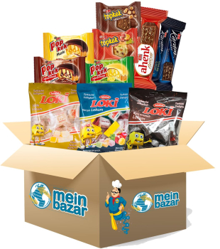 Meinbazar Türkische Süßigkeiten Geschenkidee Box - Süßigkeiten Set L - 10 Teile - Mix Party Box - Halal Produkte - Candy Box
