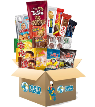 Meinbazar Türkische Süßigkeiten Geschenkidee Box - Süßigkeiten Set XL - 20 Teile - Mix Party Box - Halal Produkte - Candy Box