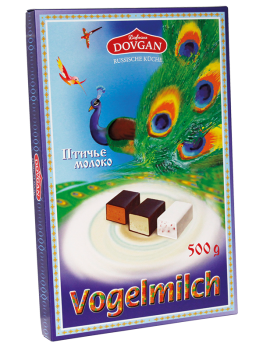 DOVGAN "Vogelmilch" Schaumzuckerware Kakao-, Vanille- und Himbeergeschmack 500 g