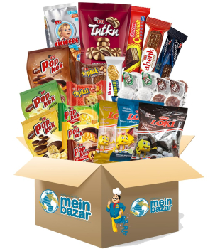 Meinbazar Türkische Süßigkeiten Geschenkidee Box - Süßigkeiten Set XXL - 25 Teile - Mix Party Box - Halal Produkte - Candy Box
