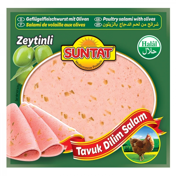 SUNTAT Geflügelfleischwurst m. Oliven - Zeytinli Tavuk Dilim 200g
