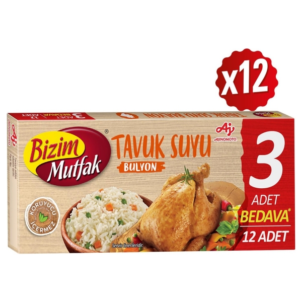 Tavuk Suyu Bulyon 12 Stück Bizim Mutfak 120g
