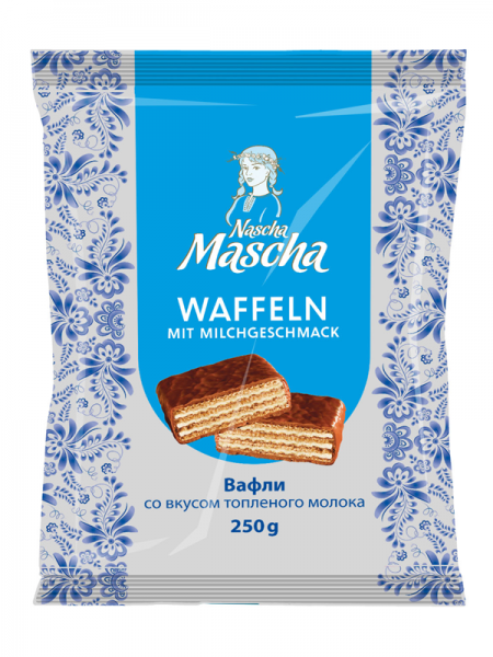 Nascha Mascha Waffeln mit Milchgeschmack in Überzug, Familienpackung 250 g