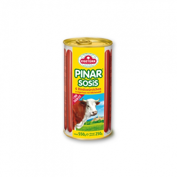 Egetürk - Rindswürstchen - Pinar - Abtropfgewicht 250g Füllgewicht 550g