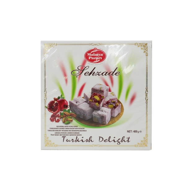 Lokum mit Granatapfel-Aroma und Pistazien 400g | Malatya Pazari