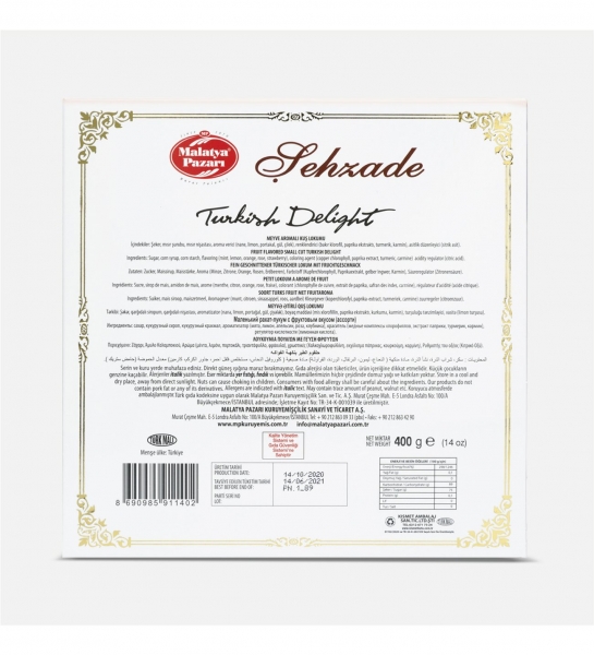 Lokum mit Fruchtgeschmack 400g | Malatya Pazari