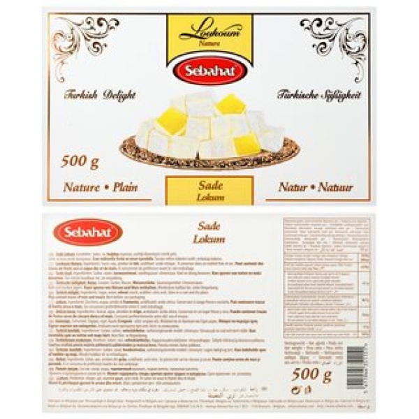 Sebahat Turkish Delight Lokum 5er Set mit Granatapfel, Rose, Natur, gemischte Nüsse und Pistazie 5 x 500 g