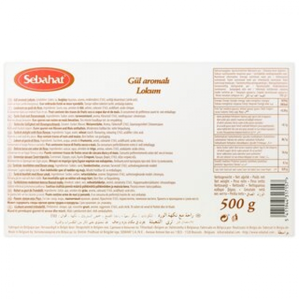 Sebahat Turkish Delight Lokum Rose 500 g